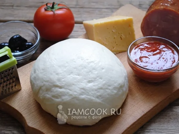 Фото блюда: Мягкое тесто для пиццы как в пиццерии (+пицца)