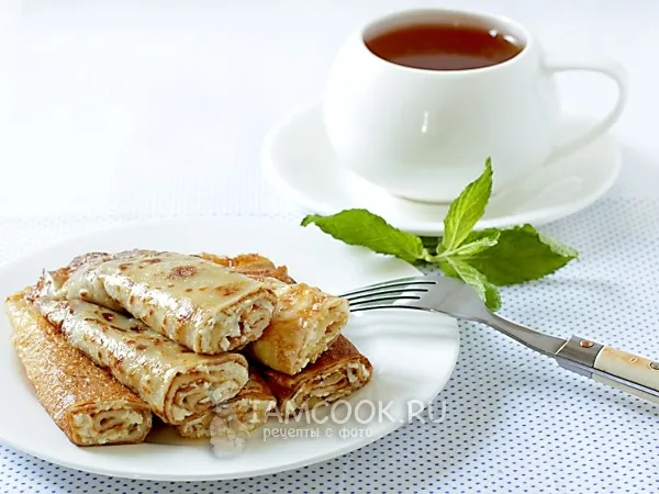 Фото блюда: Блинчики с творогом по-домашнему