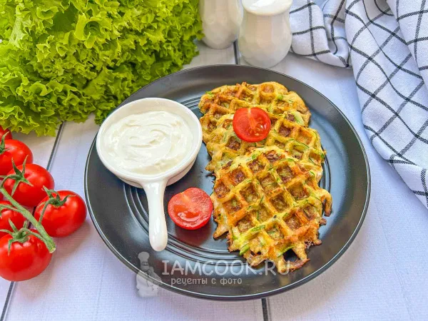 Фото блюда: Вафли из кабачков без муки (в вафельнице)