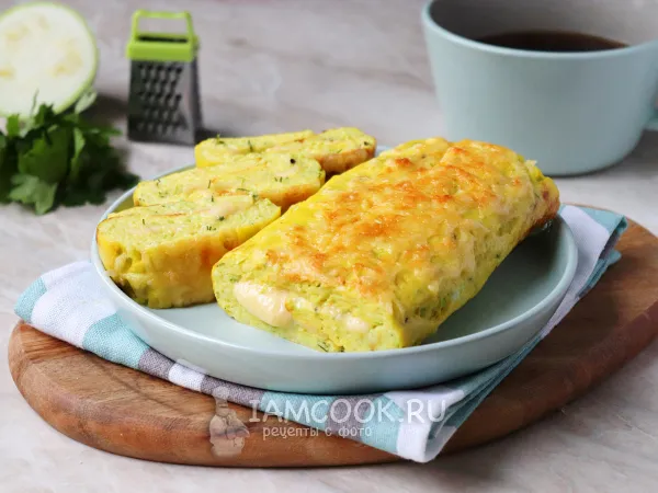 Фото блюда: Рулет из кабачков с сыром в духовке