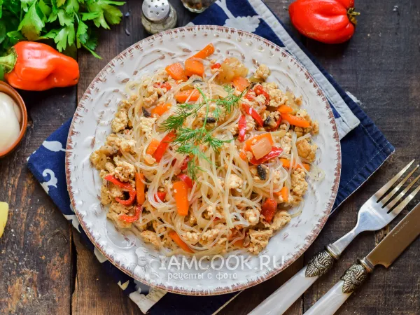 Фото блюда: Фунчоза с фаршем