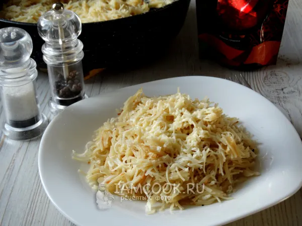 Фото блюда: Вермишель с сыром на сковороде