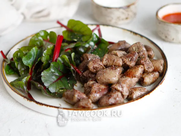 Фото блюда: Куриные сердечки сувид (су-вид)