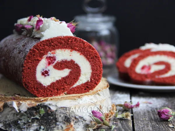 Фото блюда: Рулет «Красный бархат»