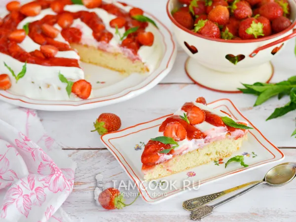 Фото блюда: Пирог с рикоттой и клубникой