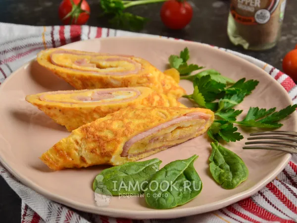 Фото блюда: Яичный рулет с беконом