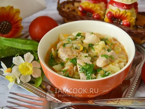 Фото блюда: Тушеная свинина с капустой и картошкой