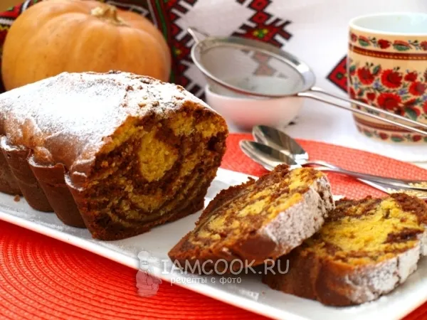 Фото блюда: Кекс из тыквы «Зебра»