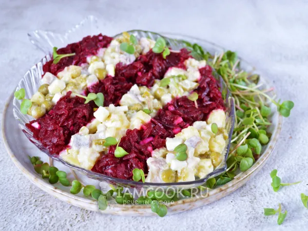 Фото блюда: Салат «Полосатик» (с селедкой)