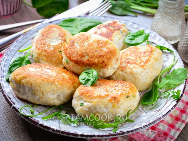 Фото блюда: Куриные котлеты с яйцом и сыром в фарше