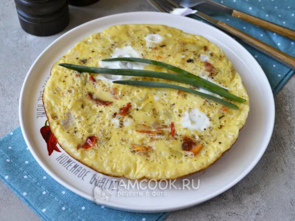 Фото блюда: Омлет на кислом молоке на сковороде