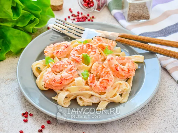 Фото блюда: Паста с рикоттой и креветками