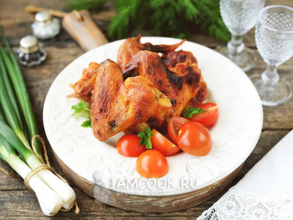 Фото блюда: Куриные крылышки в кефире в духовке