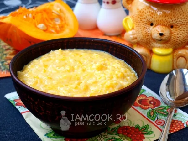 Фото блюда: Рисовая каша с тыквой на молоке