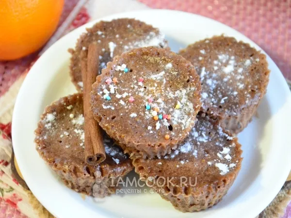 Фото блюда: Апельсиновые кексы с какао
