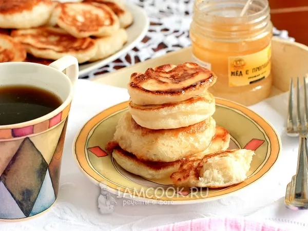 Фото блюда: Постные оладьи на дрожжах