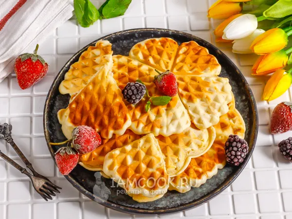 Фото блюда: Сливочные вафли в вафельнице