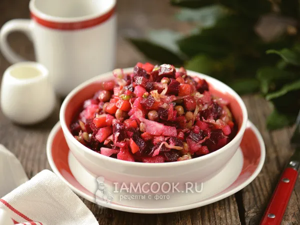 Фото блюда: Винегрет со свежей капустой и соленым огурцом