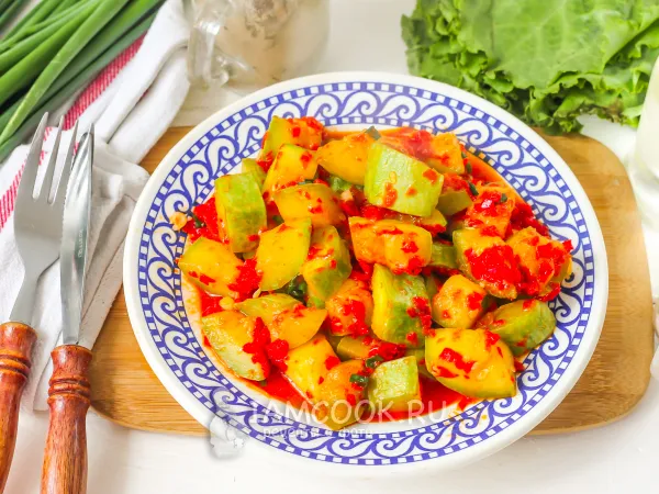 Фото блюда: Тушеные кабачки с болгарским перцем