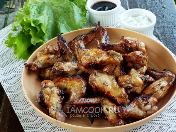 Фото блюда: Куриные крылышки в соусе терияки на мангале