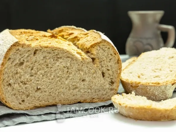 Фото блюда: Пшеничный хлеб на оливковом масле с мукой тритикале