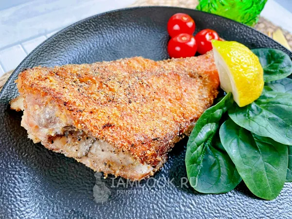 Фото блюда: Морской окунь жаренный в поленте