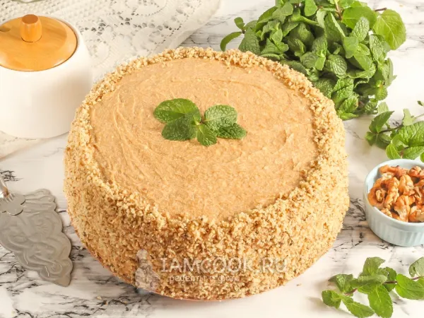 Фото блюда: Торт со сгущенкой и грецкими орехами