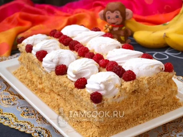 Фото блюда: Торт без выпечки из печенья и зефира