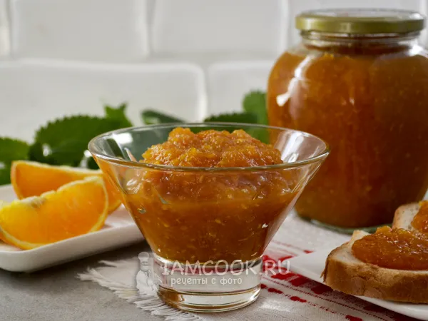 Фото блюда: Конфитюр из тыквы, апельсина, лимона и кураги на зиму