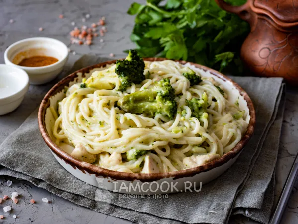 Фото блюда: Макароны с брокколи и курицей