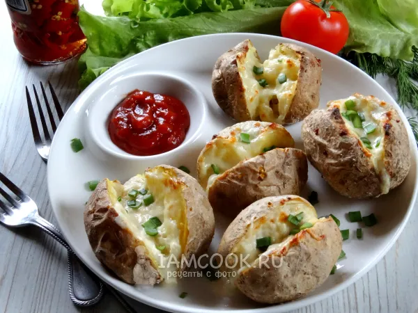 Фото блюда: Картошка в мундире с сыром в духовке
