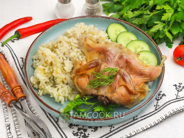 Фото блюда: Перепелки с рисом в духовке