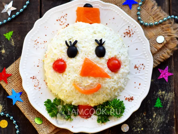 Фото блюда: Салат «Снеговик» со шпротами