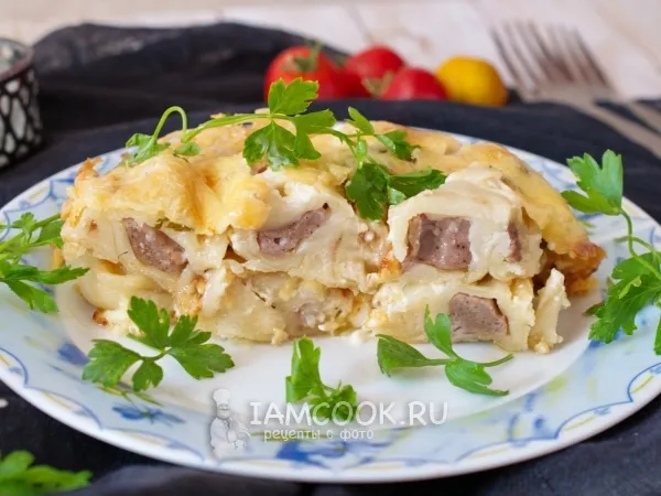 Фото блюда: Пельмени с сыром и майонезом в духовке