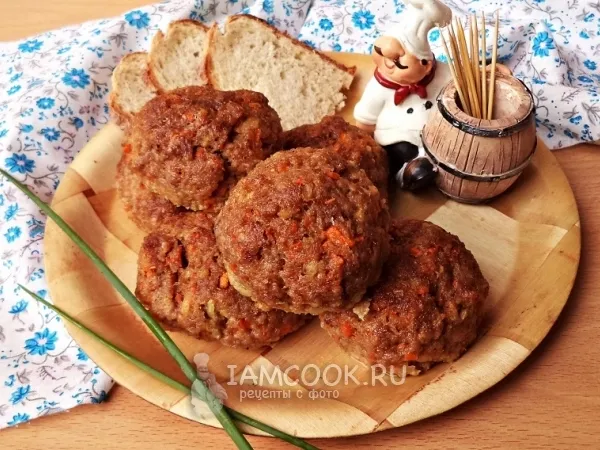 Фото блюда: Мясные котлеты с морковью в духовке