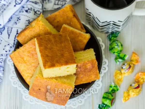 Фото блюда: Простой творожный пирог в духовке