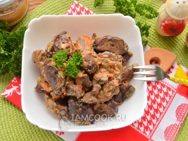 Фото блюда: Печень индейки в мультиварке