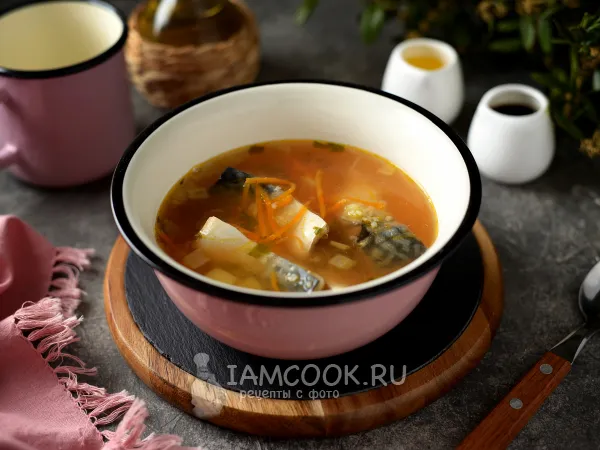 Фото блюда: Суп из скумбрии с кускусом и овощами