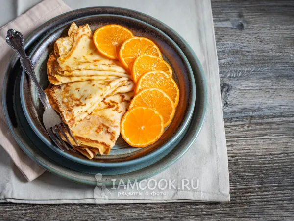 Фото блюда: Блины с мандаринами