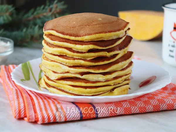 Фото блюда: Тыквенные панкейки на кефире