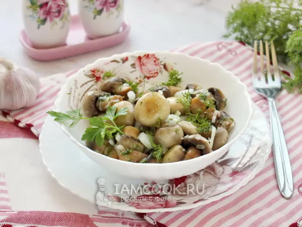 Фото блюда: Маринованные жареные шампиньоны