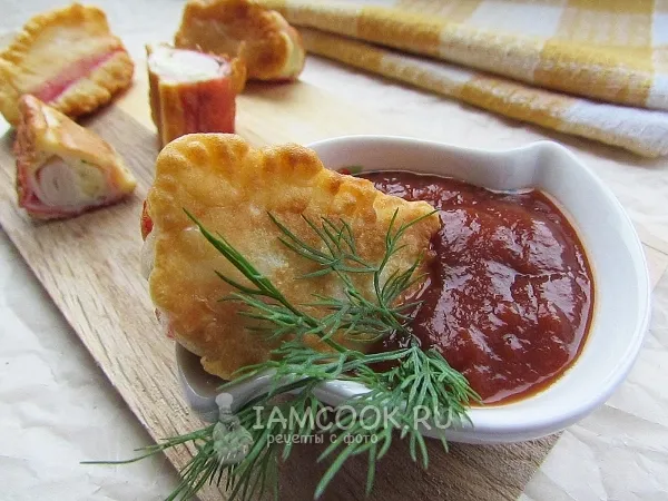 Фото блюда: Фаршированные крабовые палочки в кляре