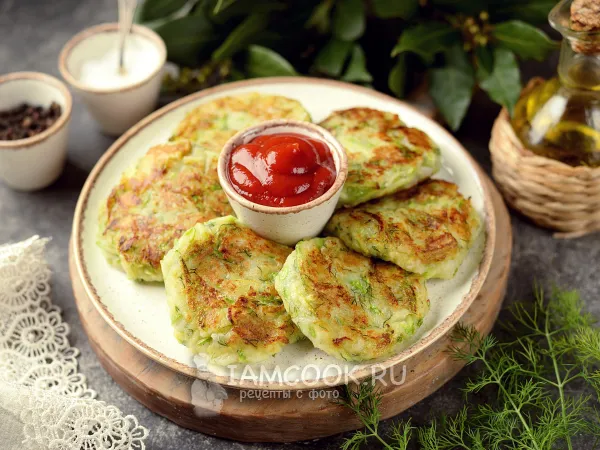 Фото блюда: Постные оладьи из кабачков и картофеля