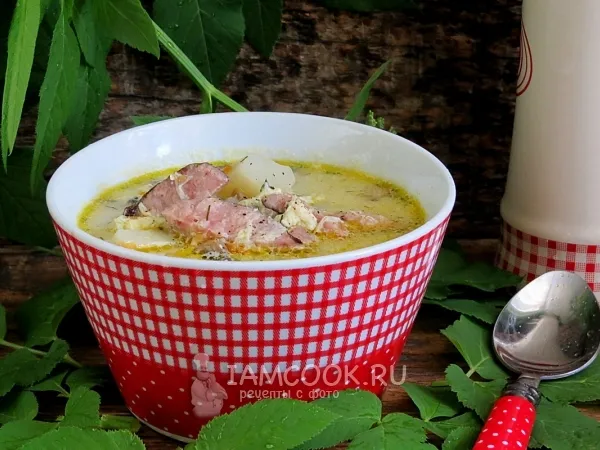 Фото блюда: Суп с колбасой и яйцом