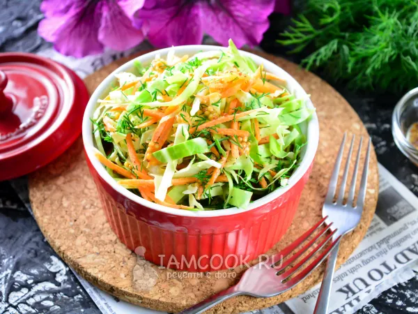 Фото блюда: Салат из молодой капусты с морковью
