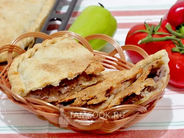 Фото блюда: Пирог с мясом на постном тесте