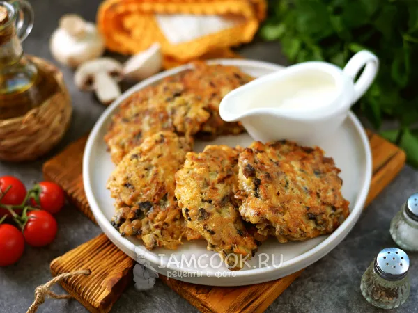 Фото блюда: Котлеты из шампиньонов с сыром