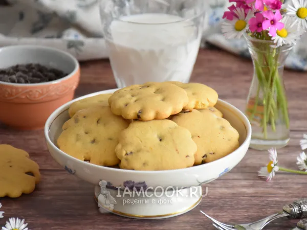 Фото блюда: Постное печенье с шоколадом и апельсиновой цедрой