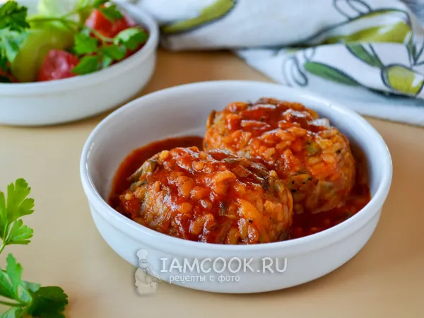 Фото блюда: Постные тефтели с рисом