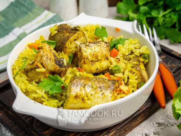 Фото блюда: Хек с рисом в духовке